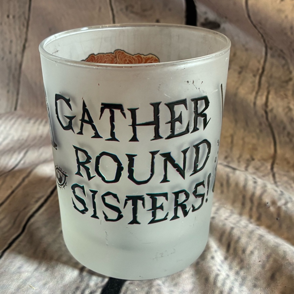 Hocus Pocus Sanderson‎ Sisters Frosted Drinking Glass Disney Villains VHTF 12oz